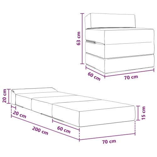 Sofa na razvlačenje Tamnosiva 200 x 70 x 15 cm Tkanina - Tamnosiva 200 x 70 x 15 cm Tkanina Cijena