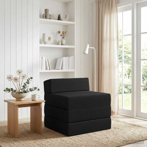 Sofa na razvlačenje Crna 200 x 70 x 15 cm Tkanina - Crna 200 x 70 x 15 cm Tkanina Cijena
