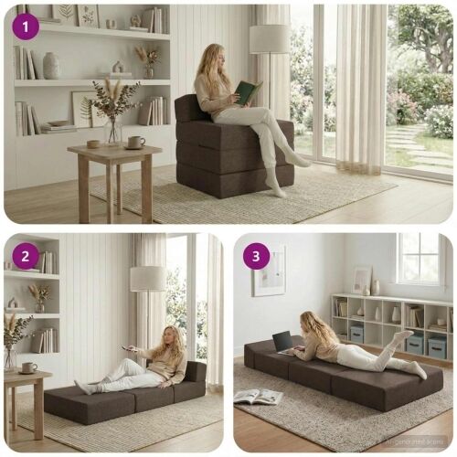Sofa na razvlačenje Sivosmeđa 200 x 70 x 15 cm Tkanina - Sivosmeđa 200 x 70 x 15 cm Tkanina Cijena