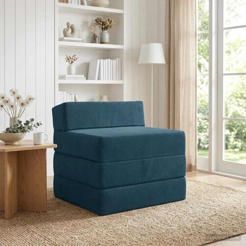 Sofa na razvlačenje Plava 200 x 70 x 15 cm Baršun - Plava 200 x 70 x 15 cm Baršun Cijena