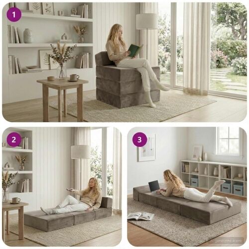Sofa na razvlačenje Svjetlosiva 200 x 70 x 15 cm Baršun - Svjetlosiva 200 x 70 x 15 cm Baršun Cijena