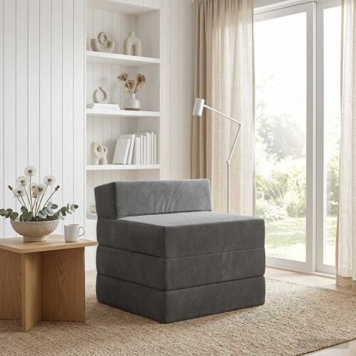 Sofa na razvlačenje Tamnosiva 200 x 70 x 15 cm Baršun - Tamnosiva 200 x 70 x 15 cm Baršun Cijena