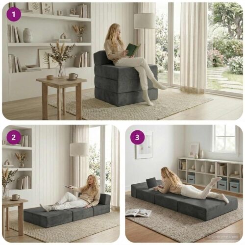 Sofa na razvlačenje Tamnosiva 200 x 70 x 15 cm Baršun - Tamnosiva 200 x 70 x 15 cm Baršun Cijena