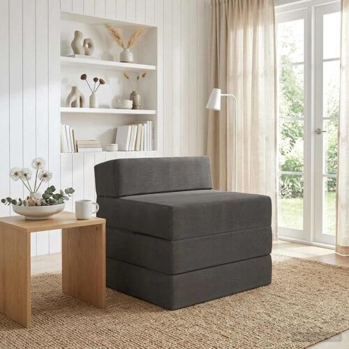 Sofa na razvlačenje Tamnosiva 200 x 70 x 15 cm Kordura tekstil - Tamnosiva 200 x 70 x 15 cm Baršunasta tkanina Cijena