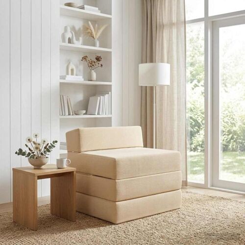 Sofa na razvlačenje Krem 200 x 70 x 15 cm Kordura tekstil - Krem 200 x 70 x 15 cm Baršunasta tkanina Cijena