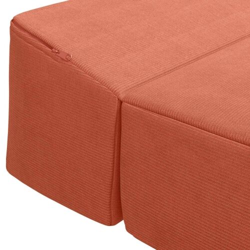 Sofa na razvlačenje Crvena narančasta 200 x 70 x 15 cm - Crvena narančasta 200 x 70 x 15 cm Baršunasta tkanina Cijena