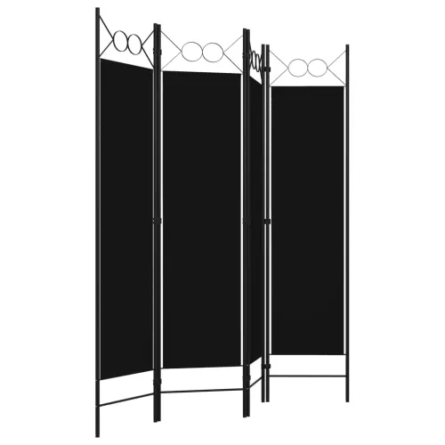 Paravan - Sobna pregrada s 4 panela crna 160 x 180 cm - Crna 4 Cijena