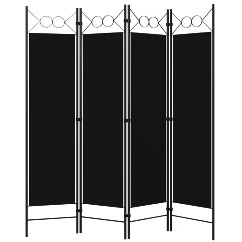 Paravan - Sobna pregrada s 4 panela crna 160 x 180 cm - Crna 4 Crna 4 Cijena