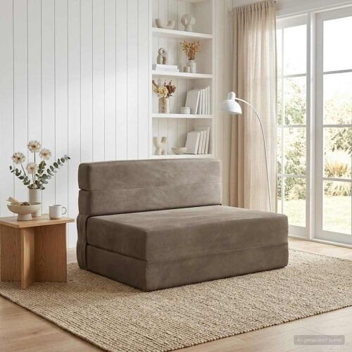 Sofa na razvlačenje Svjetlosiva 70 x 72 x 60 cm Tkanina - Svjetlosiva Baršun Cijena