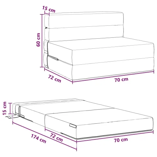 Sofa na razvlačenje Svjetlosiva 70 x 72 x 60 cm Tkanina - Svjetlosiva 70 x 72 x 60 cm Baršun Cijena