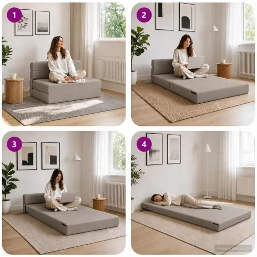 Sofa na razvlačenje Svjetlosiva 70 x 72 x 60 cm Tkanina - Svjetlosiva 70 x 72 x 60 cm Baršun Cijena