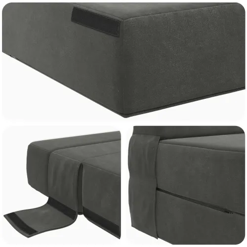 Sofa na razvlačenje Tamnosiva 70 x 72 x 60 cm Tkanina - Tamnosiva 70 x 72 x 60 cm Baršun Cijena