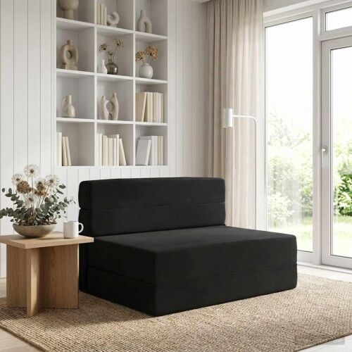Sofa na razvlačenje Crna 70 x 72 x 60 cm Tkanina - Crna Baršun Cijena