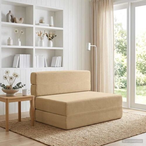 Sofa na razvlačenje Zelena Siva 70 x 72 x 60 cm Tkanina - Svijetlo zelena siva Baršunasta tkanina Cijena