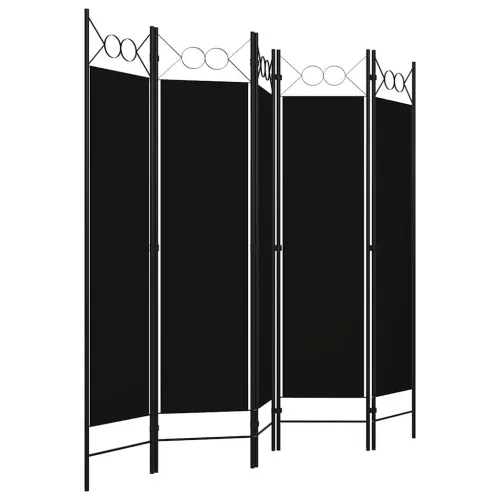 Paravan - Sobna pregrada s 5 panela crna 200 x 180 cm - Crna 5 5 Crna Cijena
