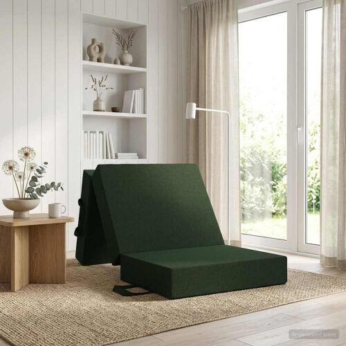 Sofa na razvlačenje 90 x 63 x 45 cm Tamnozelena - Tamnozelena 190 x 90 x 15 cm Tkanina Cijena