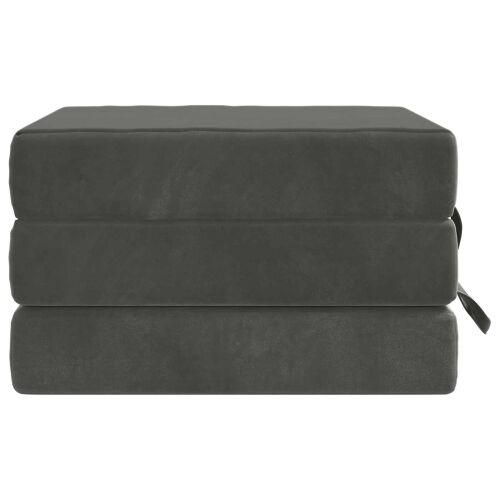 Sofa na razvlačenje 90 x 63 x 45 cm Tamnosiva - Tamnosiva 190 x 90 x 15 cm Baršun Cijena