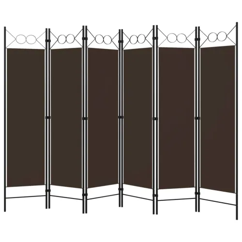 Paravan - Sobna pregrada sa 6 panela smeđa 240 x 180 cm - Smeđa 6 Cijena