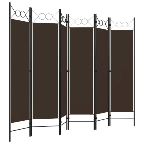 Paravan - Sobna pregrada sa 6 panela smeđa 240 x 180 cm - Smeđa 6 Cijena
