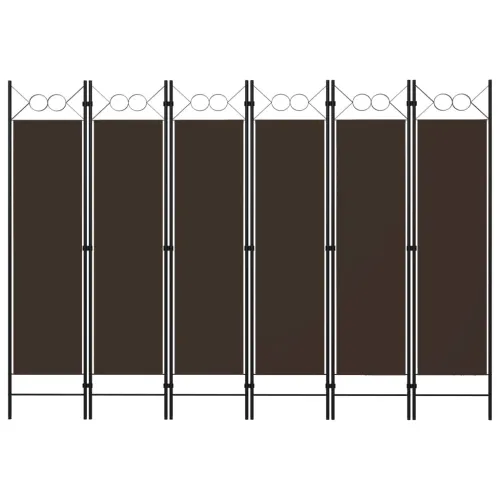 Paravan - Sobna pregrada sa 6 panela smeđa 240 x 180 cm - Smeđa 6 Cijena