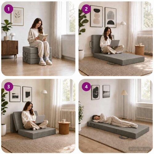 Sofa na razvlačenje 75 x 67 x 45 cm Svjetlosiva - Svjetlosiva 200 x 75 x 15 cm Baršun Cijena