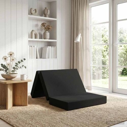Sofa na razvlačenje 80 x 67 x 45 cm Crna - Crna 200 x 80 x 15 cm Tkanina Cijena