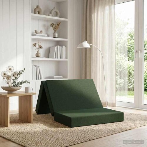 Sofa na razvlačenje 80 x 67 x 45 cm Tamnozelena - Tamnozelena 200 x 80 x 15 cm Tkanina Cijena