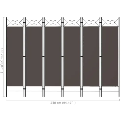 Paravan - Sobna pregrada sa 6 panela antracit 240 x 180 cm - Antracit 6 Cijena