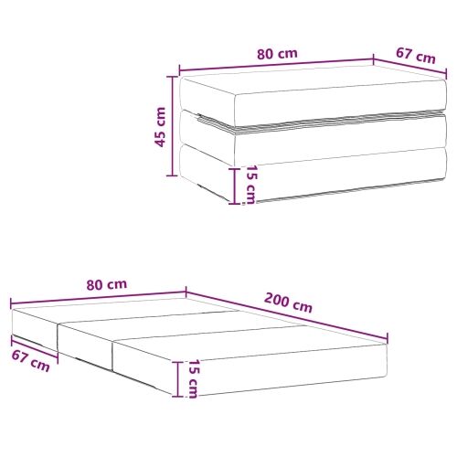 Sofa na razvlačenje 80 x 67 x 45 cm Svjetlosiva - Svjetlosiva 200 x 80 x 15 cm Baršun Cijena