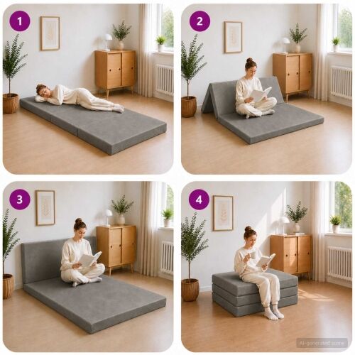 Sofa na razvlačenje 80 x 67 x 45 cm Svjetlosiva - Svjetlosiva 200 x 80 x 15 cm Baršun Cijena