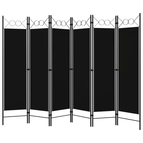 Paravan - Sobna pregrada sa 6 panela crna 240 x 180 cm - Crna 6 Cijena
