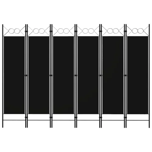 Paravan - Sobna pregrada sa 6 panela crna 240 x 180 cm - Crna 6 Cijena