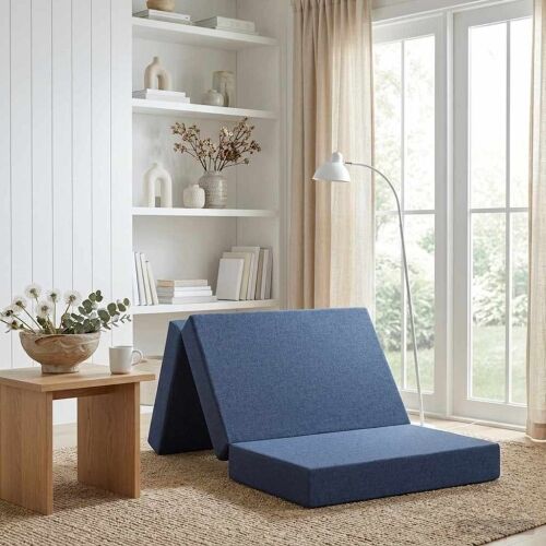 Sofa na razvlačenje 90 x 67 x 45 cm Plava - Plava 200 x 90 x 15 cm Tkanina Cijena
