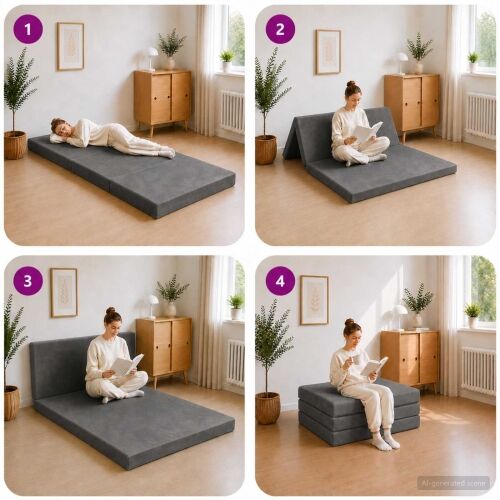 Sofa na razvlačenje 90 x 67 x 45 cm Tamnosiva - Tamnosiva 200 x 90 x 15 cm Baršun Cijena