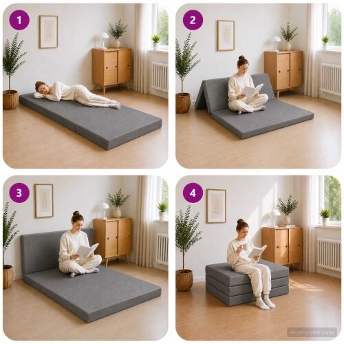 Sofa na razvlačenje 100 x 67 x 45 cm Svjetlosiva - Svjetlosiva 200 x 100 x 15 cm Tkanina Cijena