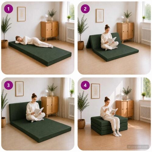 Sofa na razvlačenje 100 x 67 x 45 cm Tamnozelena - Tamnozelena 200 x 100 x 15 cm Tkanina Cijena