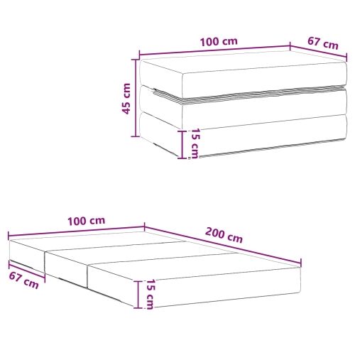 Sofa na razvlačenje 100 x 67 x 45 cm Sivosmeđa - Sivosmeđa 200 x 100 x 15 cm Tkanina Cijena