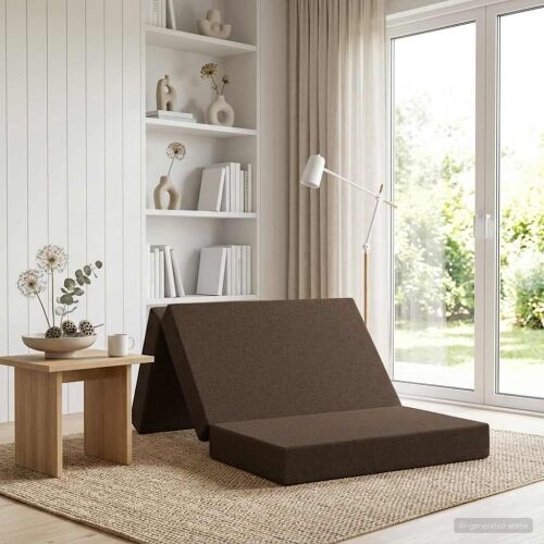 Sofa na razvlačenje 100 x 67 x 45 cm Sivosmeđa - Sivosmeđa 200 x 100 x 15 cm Tkanina Cijena
