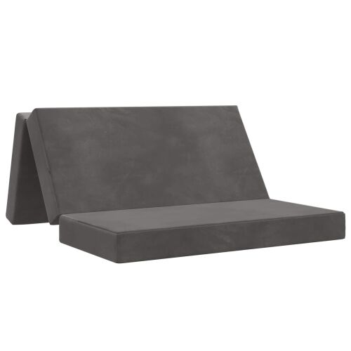 Sofa na razvlačenje 120 x 67 x 45 cm Tamnosiva - Tamnosiva 200 x 120 x 15 cm Baršun Cijena