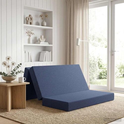 Sofa na razvlačenje 140 x 67 x 45 cm Plava - Plava 200 x 140 x 15 cm Tkanina Cijena
