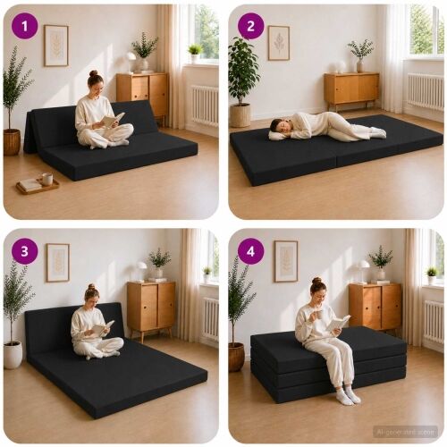 Sofa na razvlačenje 160 x 67 x 45 cm Crna - Crna 200 x 160 x 15 cm Tkanina Cijena