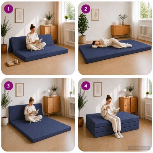 Sofa na razvlačenje 160 x 67 x 45 cm Plava - Plava 200 x 160 x 15 cm Tkanina Cijena