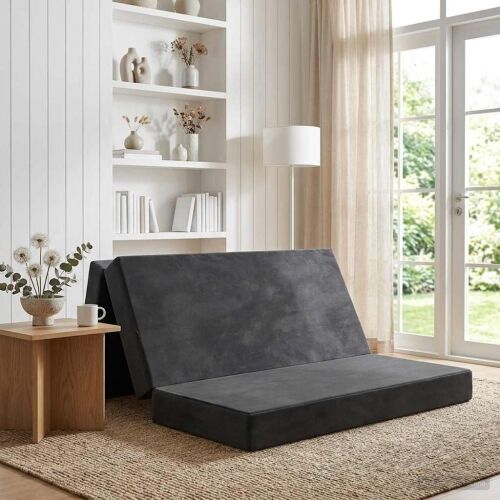 Sofa na razvlačenje 160 x 67 x 45 cm Tamnosiva - Tamnosiva 200 x 160 x 15 cm Baršun Cijena