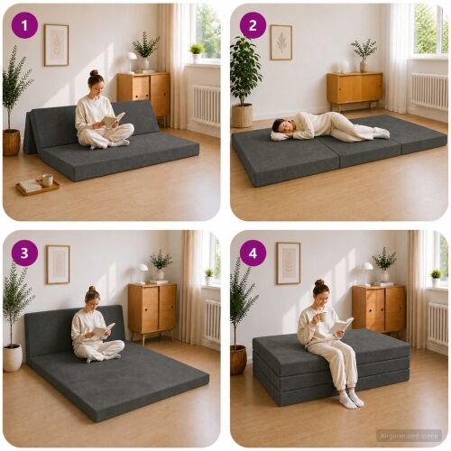 Sofa na razvlačenje 160 x 67 x 45 cm Tamnosiva - Tamnosiva 200 x 160 x 15 cm Baršun Cijena