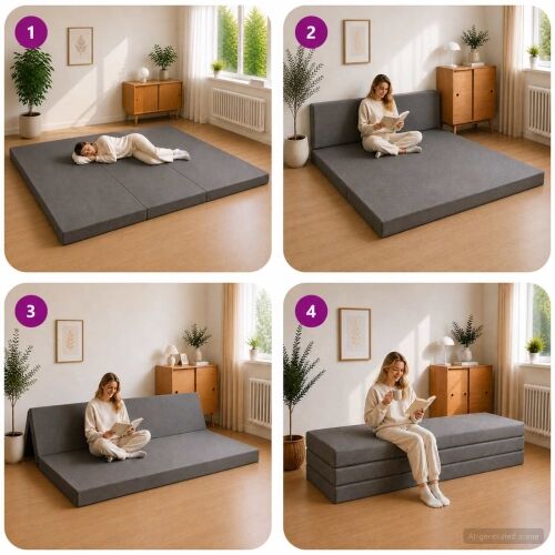 Sofa na razvlačenje 180 x 67 x 45 cm Svjetlosiva - Svjetlosiva 200 x 180 x 15 cm Tkanina Cijena