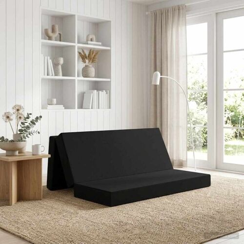 Sofa na razvlačenje 180 x 67 x 45 cm Crna - Crna 200 x 180 x 15 cm Tkanina Cijena