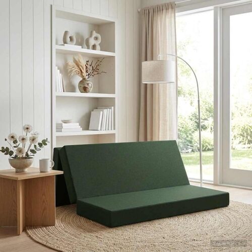 Sofa na razvlačenje 180 x 67 x 45 cm Tamnozelena - Tamnozelena 200 x 180 x 15 cm Tkanina Cijena