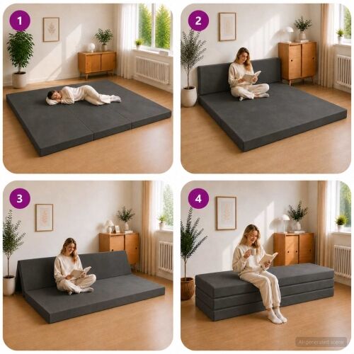 Sofa na razvlačenje 180 x 67 x 45 cm Tamnosiva - Tamnosiva 200 x 180 x 15 cm Baršun Cijena