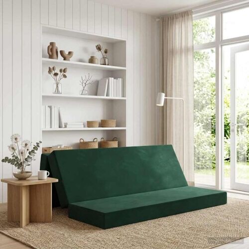 Sofa na razvlačenje 180 x 67 x 45 cm Tamnozelena - Tamnozelena 200 x 180 x 15 cm Baršun Cijena