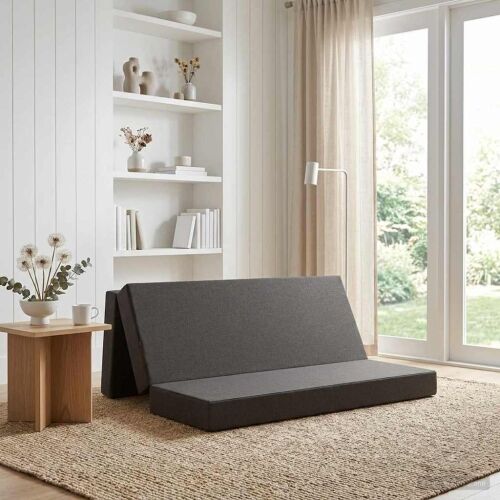 Sofa na razvlačenje 200 x 67 x 45 cm Tamnosiva - Tamnosiva 200 x 200 x 15 cm Tkanina Cijena